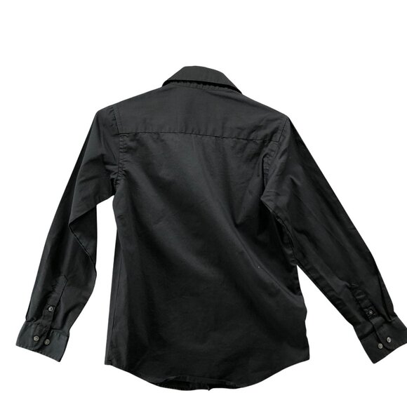 Van Heusen Boys 10-12 Black Dress Shirt Long Sleeve Button Up Formal Youth - Picture 2 of 9